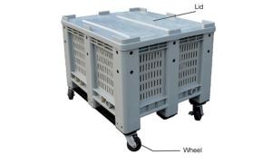 Heavy Duty Vented Plastic Stackable Pallet Bin