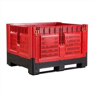 Sammenleggbar plastbeholder for emballasje